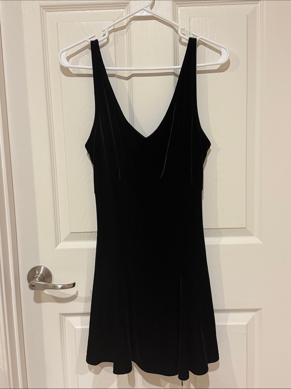 Victoria's Secret Black Velvet V-Neck Mini Dress